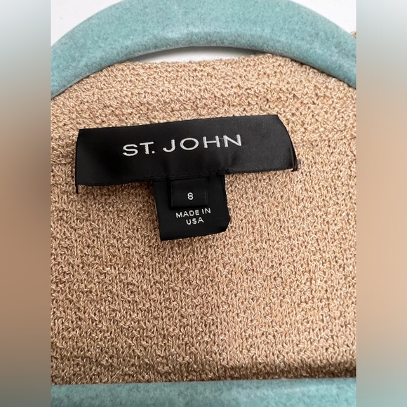 St. John Tan Knit Blazer with Buttons Size 8 - Picture 3 of 3
